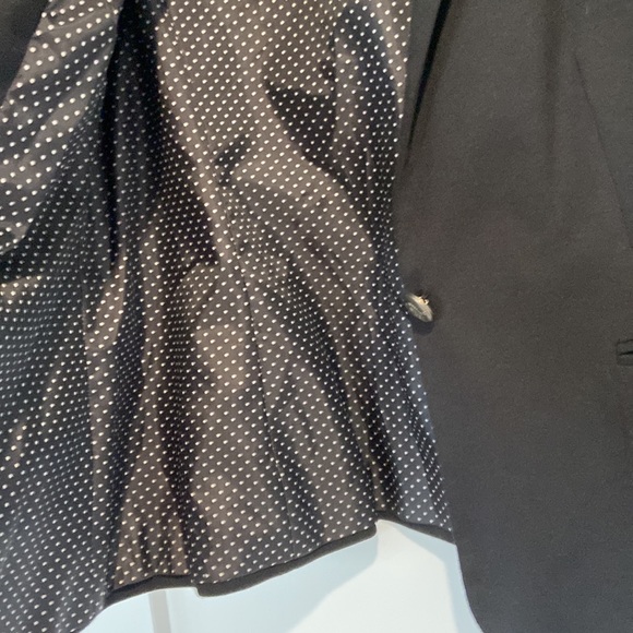George Womens Blazer Size M Medium Black Polka Dot Lining One Button Faux Pocket - Picture 6 of 9